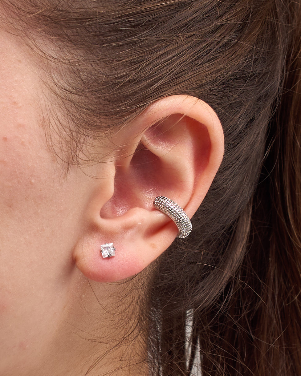 Silver ear cuff