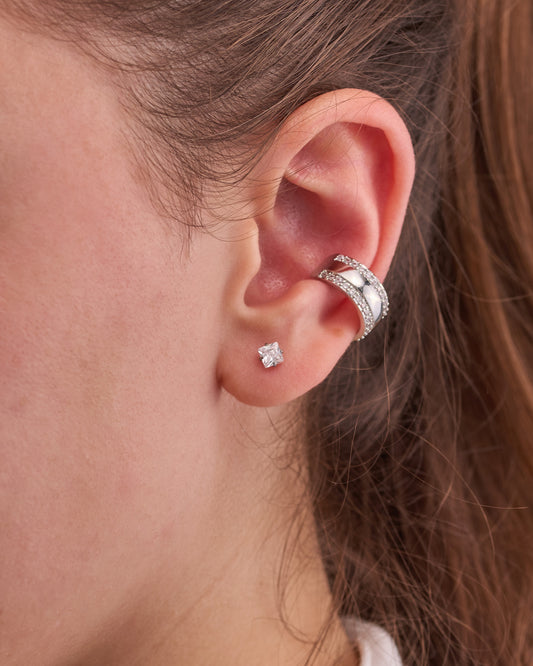 Silver ear cuff