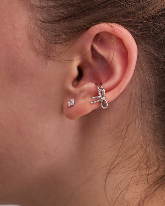 Silver ear cuff